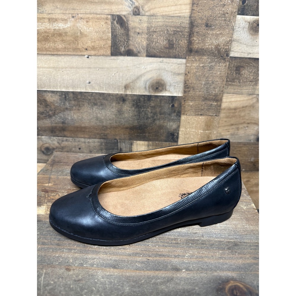 Shoes For Crews Reese Black Leather Slip Resistant Work Ballet Flats Womens 8